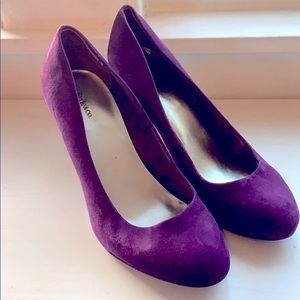 Purple suede heels